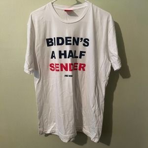 Biden’s A Half Sender Nelk Boys Full Send XL White T-Shirt